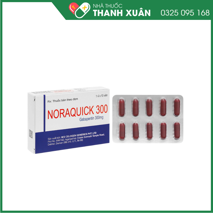Noraquick 300 trị động kinh, đau dây thần kinh